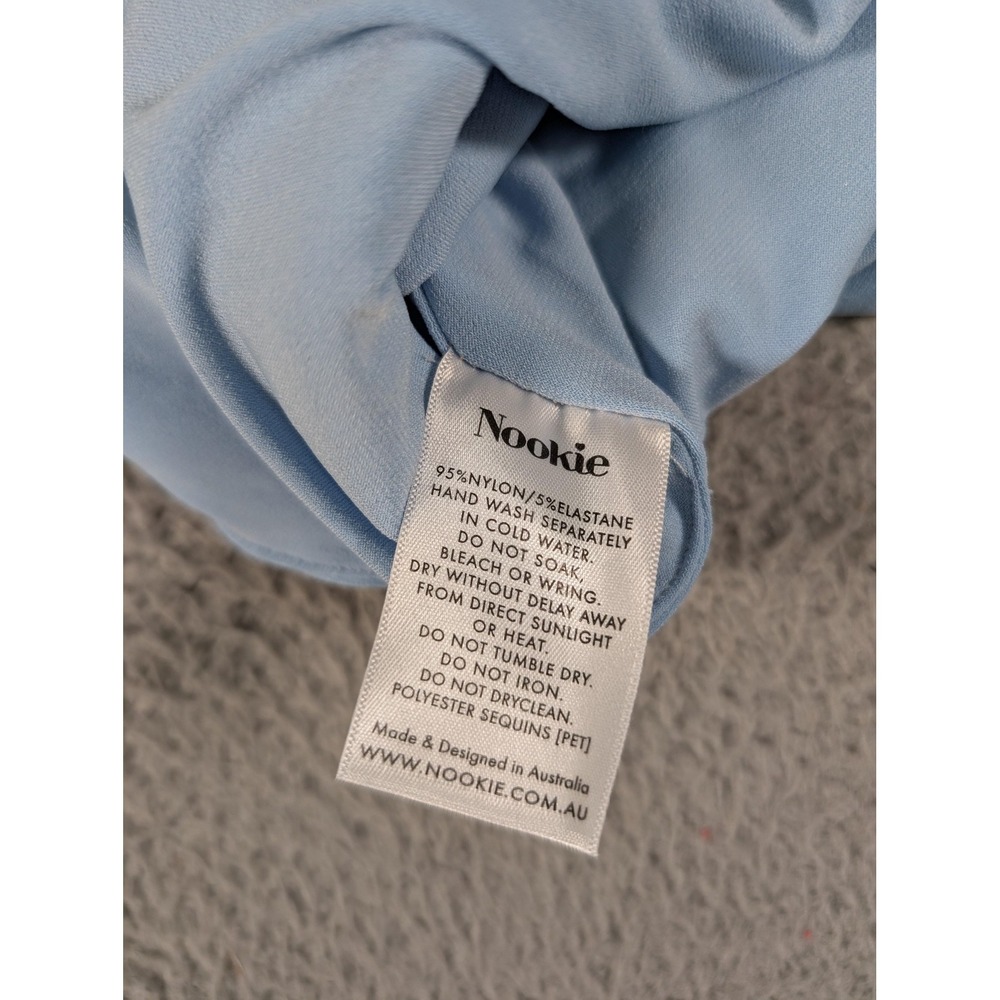 Nookie Forever Skirt Womens Small Blue Sequin Ruched Party Mini Dressy New - Picture 12 of 16